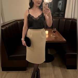 Vintage Sakowitz Silk & Wool Blend Pencil Skirt - Made in Japan 26” waist